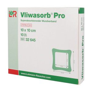 Vliwasorb Pro Superabsorbierende Kompresse steril 10x10 cm