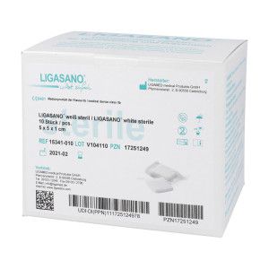 Ligasano Verband weiß 1x5x5 cm steril