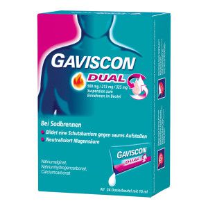 Gaviscon Dual Suspension bei Sodbrennen Dosierbeutel