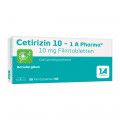 Cetirizin 10 - 1 A Pharma Filmtabletten