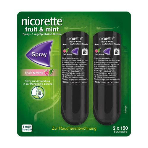 Nicorette fruit & mint Spray mit Nikotin 1mg/Sprühstoß